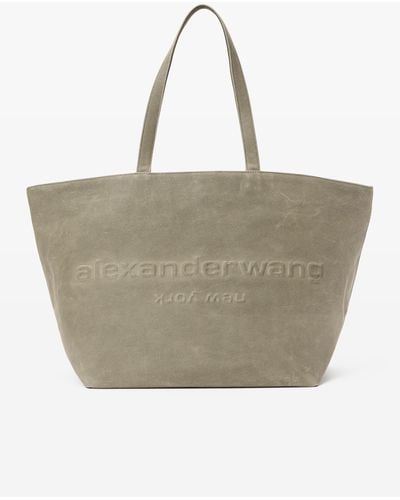 Alexander Wang Punch Tote Bag In Wax Canvas - Natural