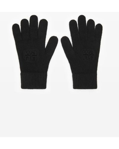 Alexander Wang Embossed Logo Gloves - Black