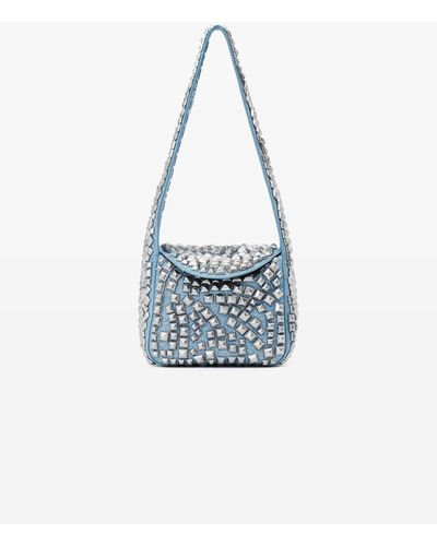 Alexander Wang Spike Small Hobo Bag In Studded Leather - Blue