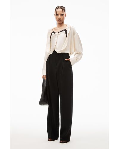 Alexander Wang High Waisted Trouser With Logo Waistband - Black