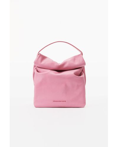Alexander Wang Small Lunch Bag In Waxed Leather - Pink