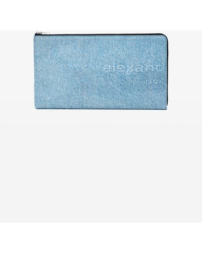 Alexander Wang Zip Pouch In Trompe- L'oeil Leather - Blue