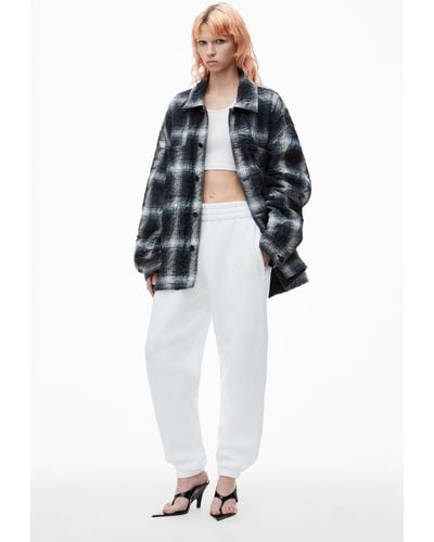 Alexander Wang Puff Logo Sweatpant In Structured Terry - White