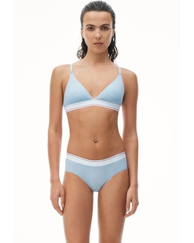 Alexander Wang Triangle Bra In Ribbed Jersey - Blue