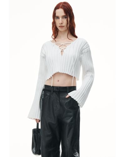 Alexander Wang Cropped Pullover With Dropped Shoulder - White