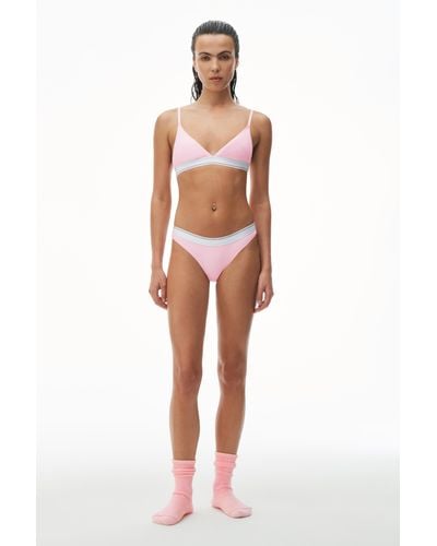 Alexander Wang Classic Thong In Ribbed Jersey - Pink