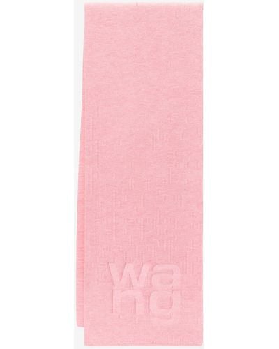 Alexander Wang Logo Scarf In Compact Deboss - Pink
