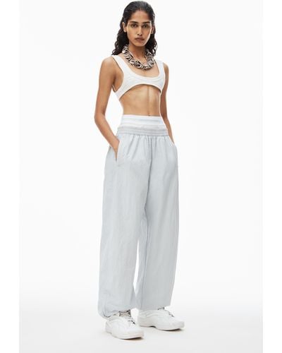 Alexander Wang Track Pant With Pre-styled Logo Underwear Waistband - White