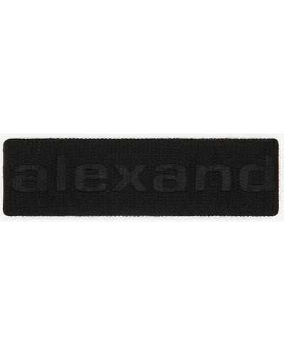 Alexander Wang Logo Headband In Compact Deboss - Black