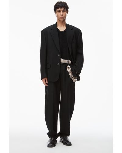 Alexander Wang Notch Lapel Tailored Blazer In Wool - Black