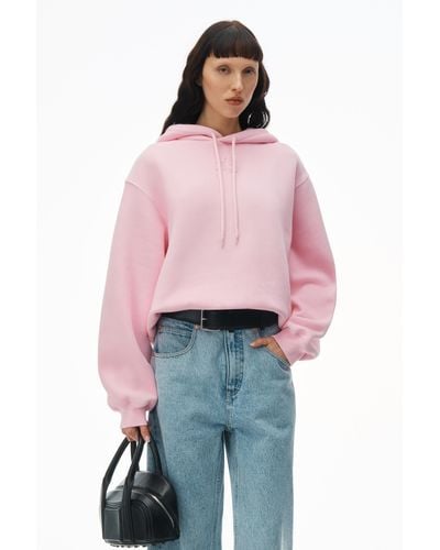 Alexander Wang Puff Logo Hoodie In Structured Terry