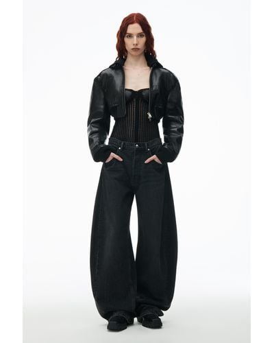 Alexander Wang Oversized Low Rise Jean In Denim - Black