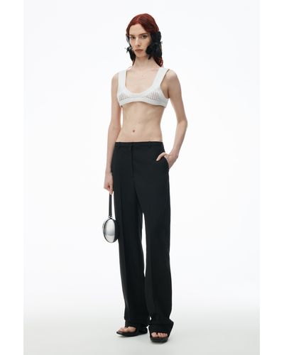 Alexander Wang Low Waisted Tailored Trouser In Wool Blend - White