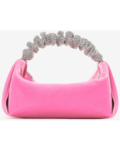 Alexander Wang Scrunchie Mini Bag In Velvet Crystal - Pink