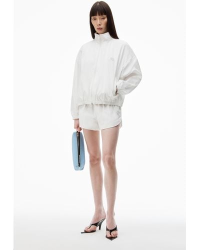 T By Alexander Wang Coaches Track Jacket In Nylon - White