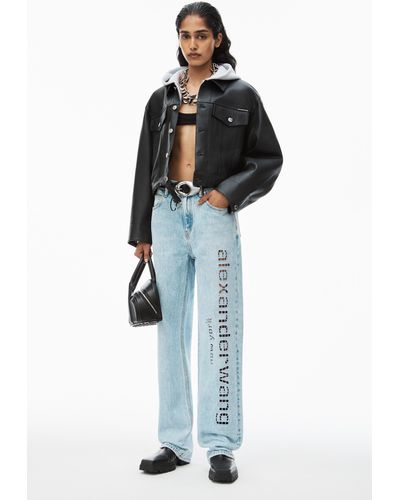 ALEXANDER WANG WOMEN FLY HIGH-RISE STACKED JEAN IN DENIM - NOBLEMARS