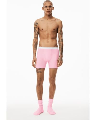Alexander Wang Boxer Brief In Ribbed Jersey - Pink