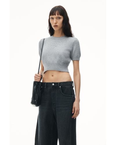 Alexander Wang Short Sleeve Cropped Pullover - Multicolor