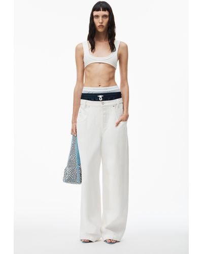 Alexander Wang Pre-styled Straight Leg Jean In Denim - White