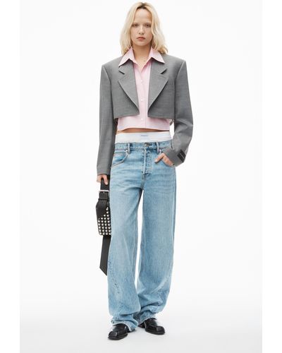 Alexander Wang Pre-styled Cropped Blazer With Dickie - Blue