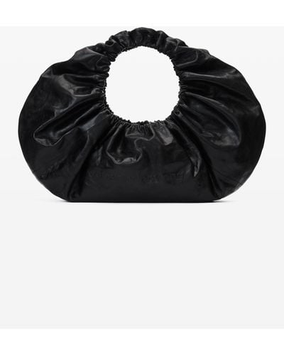 Alexander Wang Crescent Large Shoulder Bag In Crackle Patent Leather - Black