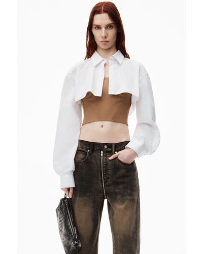 Alexander Wang Pre-styled Cropped Cami & Button Up Twinset - White