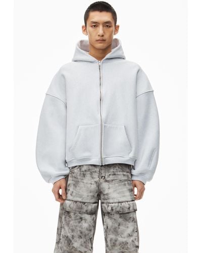 Alexander Wang Oversized Logo Embroidered Hoodie In Cotton - Gray
