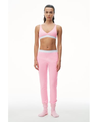 Alexander Wang Unisex JOGGER In Cotton Waffle Thermal - Pink