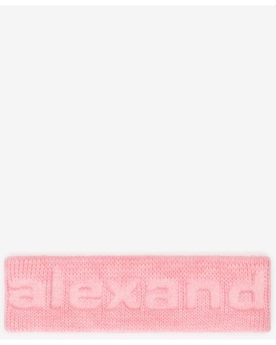 Alexander Wang Logo Headband In Compact Deboss - Pink