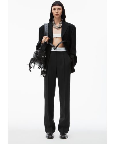 Alexander Wang Pleated Trouser In Wool Tailoring - White