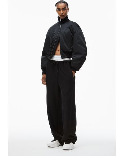 Alexander Wang Wide Leg Sweatpants With Pre-styled Detachable Logo Brief - Black