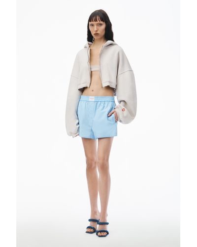 Alexander Wang Classic Boxer Short In Cotton - Blue