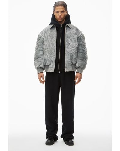 Alexander Wang Oversized Logo Embroidered Sweatpants In Cotton - Gray