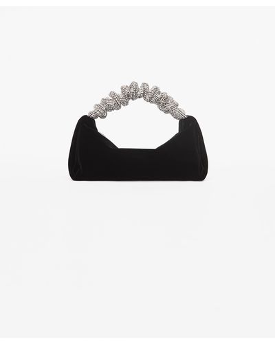 Alexander Wang Scrunchie Mini Bag In Velvet Crystal - Black