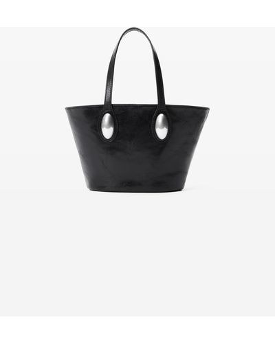 Alexander Wang Dome Small Tote Bag In Crackle Patent Leather - Black