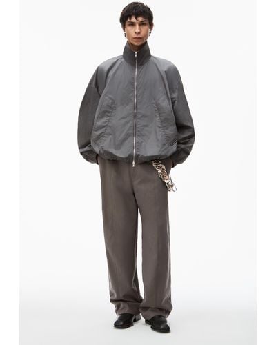 Alexander Wang Track Jacket In Crisp Nylon - Gray