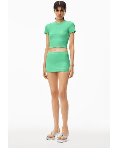 Alexander Wang Mini Skirt In Textured Jacquard Jersey - Green