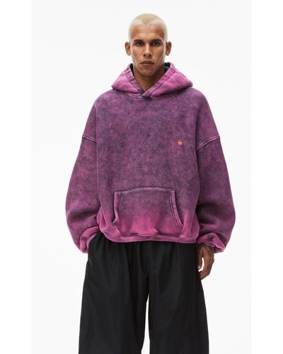Alexander Wang Puff Hooded Sweatshirt In Terry - Purple