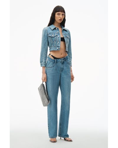 Alexander Wang Asymmetrical Bikini Layer Jean In Denim - Blue