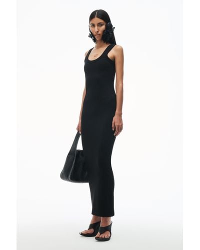 Alexander Wang Logo Rib-knit Tank Maxi Dress - Black