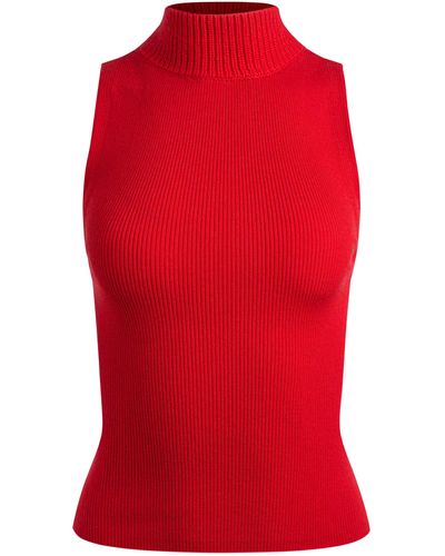 Alice + Olivia Darcey Turtleneck Sweater Tank - Red