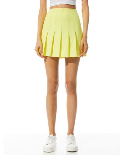Alice + Olivia Carter Pleated Mini Skirt - Yellow
