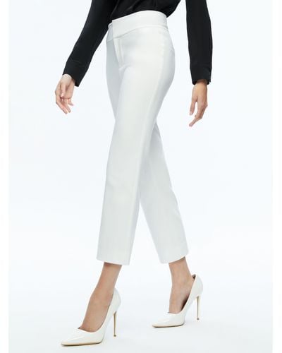 Alice + Olivia Stacey Low Rise Kick Flare Pant - White