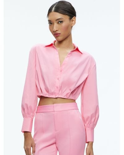 Alice + Olivia Trudy Cropped Button Down - Pink