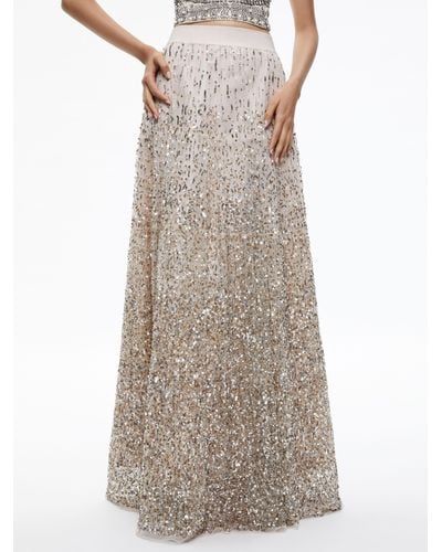 Alice + Olivia Catrina Sequin Embellished Gown Skirt - Brown
