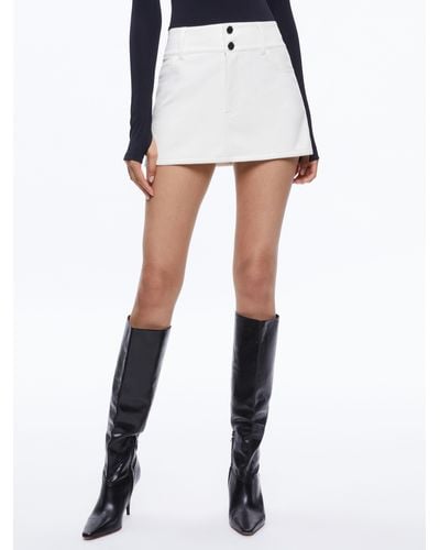 Alice + Olivia Laika Low Rise Vegan Leather Mini Skirt - Black