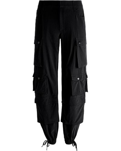 Alice + Olivia Olympia High Rise Ankle Tie Cargo Pants - Black