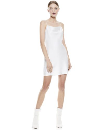 Alice + Olivia Harmony Mini Slip Dress - White
