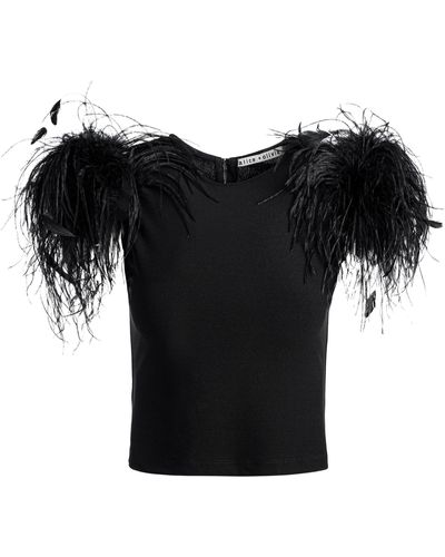 Alice + Olivia Tamica Feather-down Top - Black