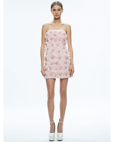 Alice + Olivia Velia Embellished Strapless Mini Dress - Pink